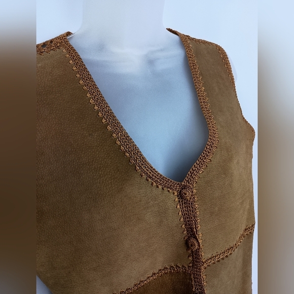 Fringed Vintage Boho Western,Hippie,Cowgirl Suede Leather Vest (#1,538)(C) - Picture 5 of 11